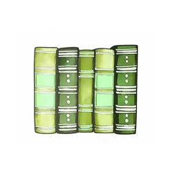 Free book club clipart of vertical stacked books in light green
